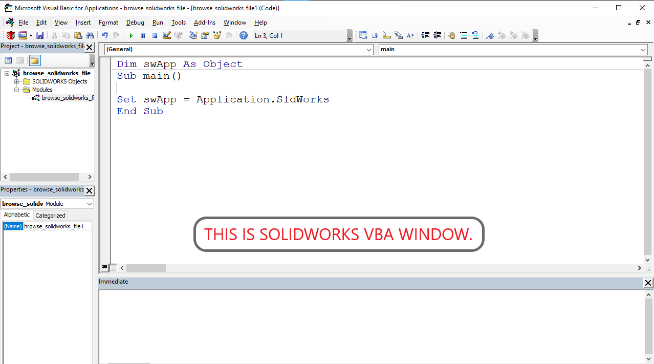 solidworks-vba-window