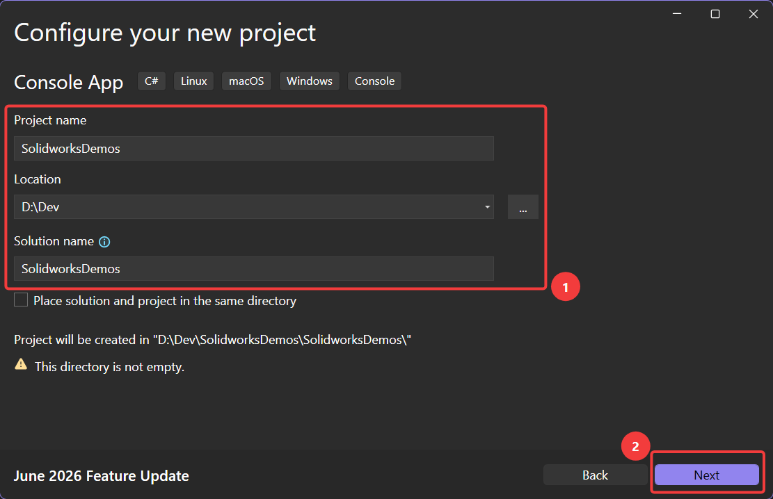 Create new solution